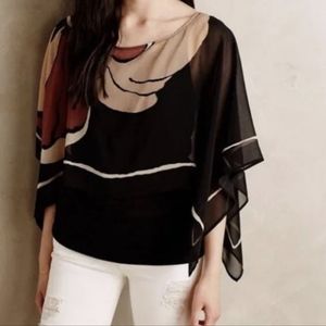 Anthropologie Tiny Scarf Overlay Top